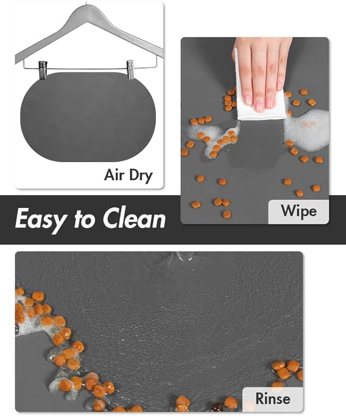 Absorbent Dog Food Mat-Dog Mat for Food and Water Bowl, Quick Dry Pet Food Mat, No Stains Dog Feeding mat, Dog Accessories Pet Supplies Mat-Dog Water Bowl Mat for Messy Drinkers