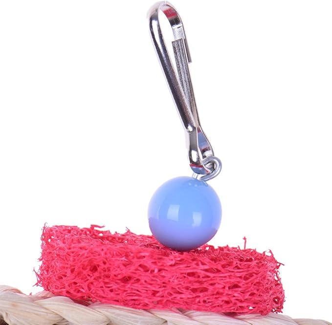 Hypeety Pet Bird Parrot Swing Chewing Toy Natural Sepa Takraw with Happy Twist Colorful Bead Swing Bell