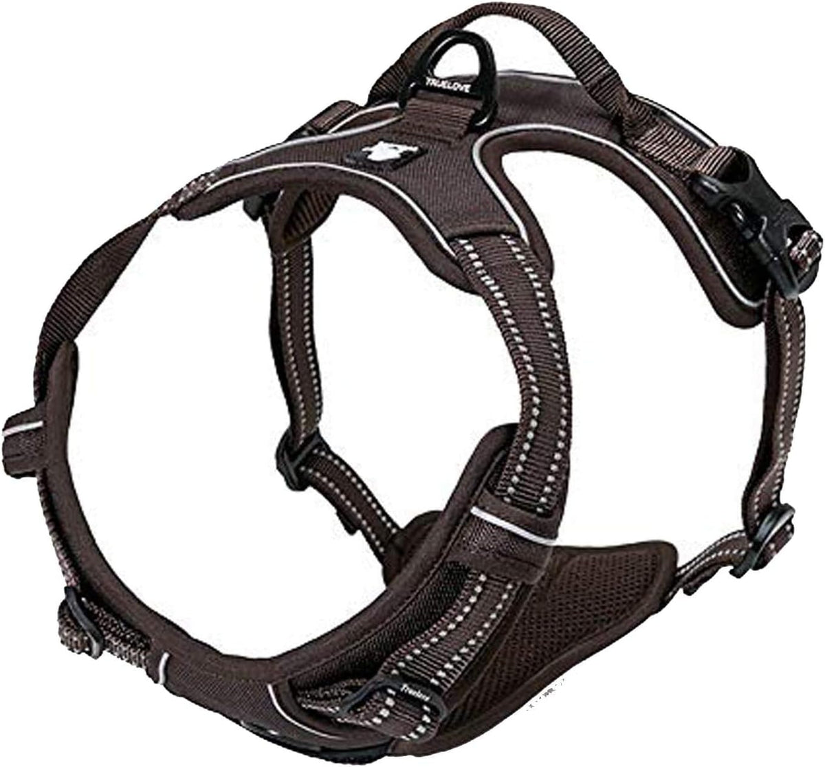 TRUE LOVE Adjustable No-Pull Dog Harness Reflective Pup Vest Harnesses Comfortable Control Brilliant Colors Truelove TLH5651(Brown,XS)