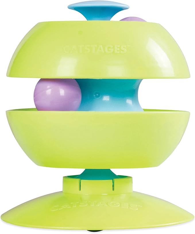 Catstages Twist-A-Ball 3-in-1 Convertible Cat Track Toy, Rolling Ball Toy for Indoor Cats, Green