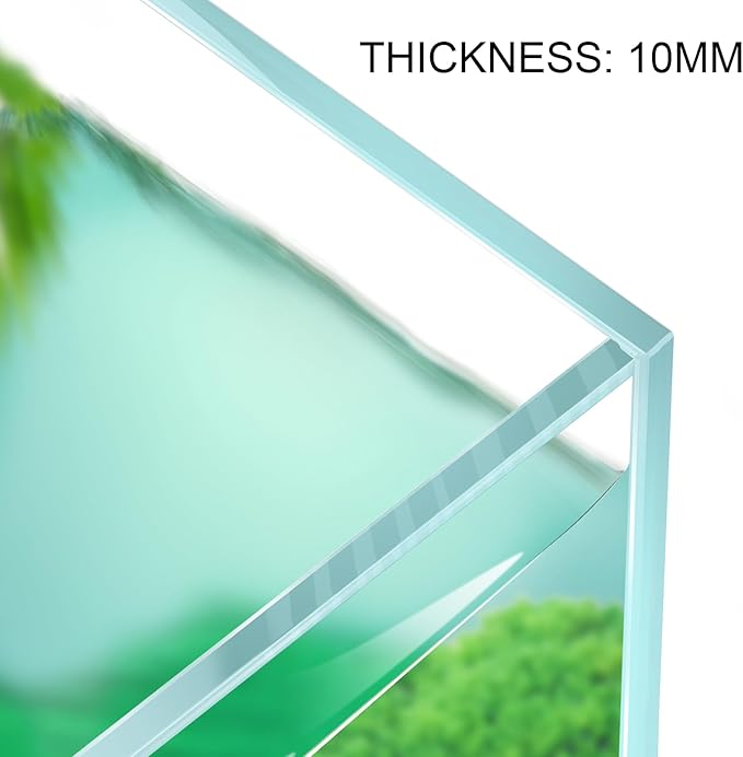 33 Gallon Cube Rimless Aquarium, Ultra Clear Low Iron Large Fish Tank, L19.7×W19.7×H19.7 Glass Thickness 8mm with EVA Foam Leveling Mat