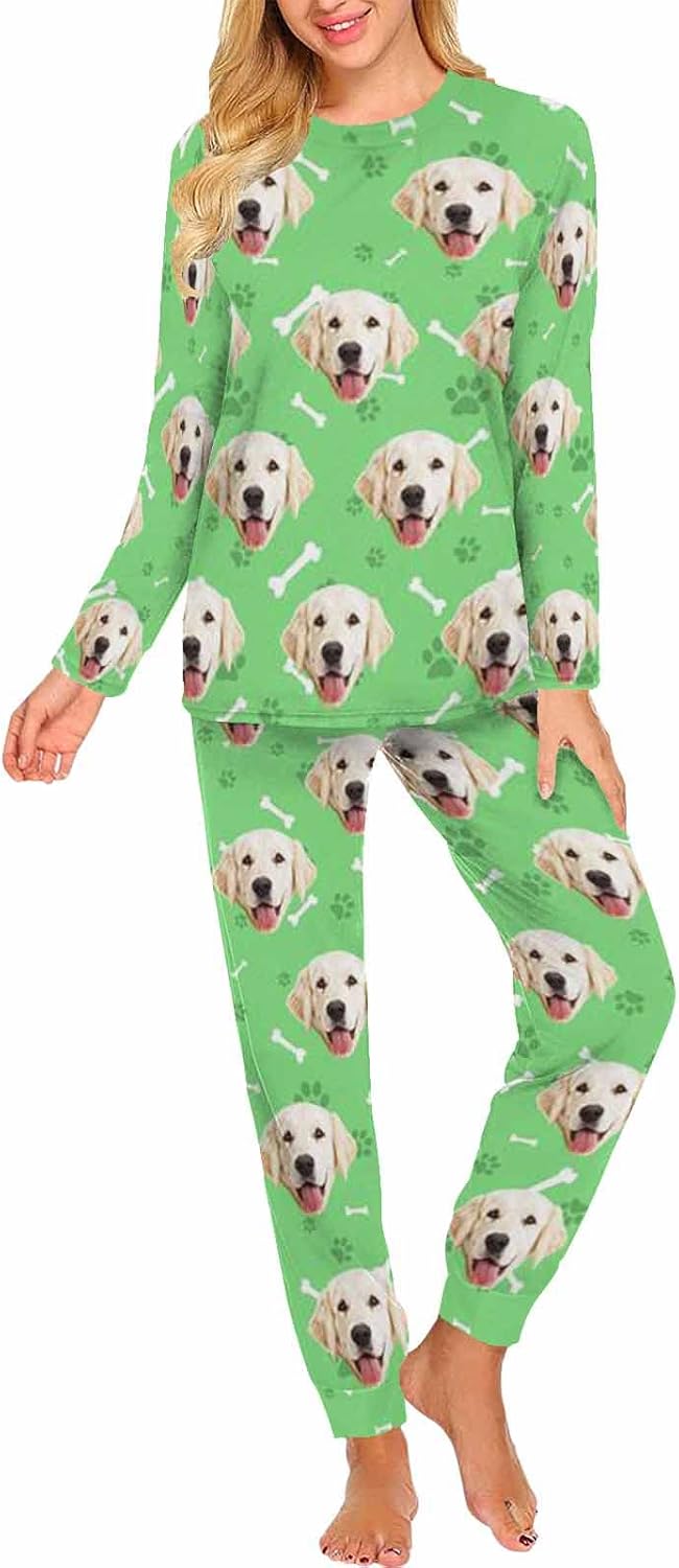 MyPupSocks Custom Face Pajamas Sets for Women, Personalized Photo Sleepwear XS-XXL