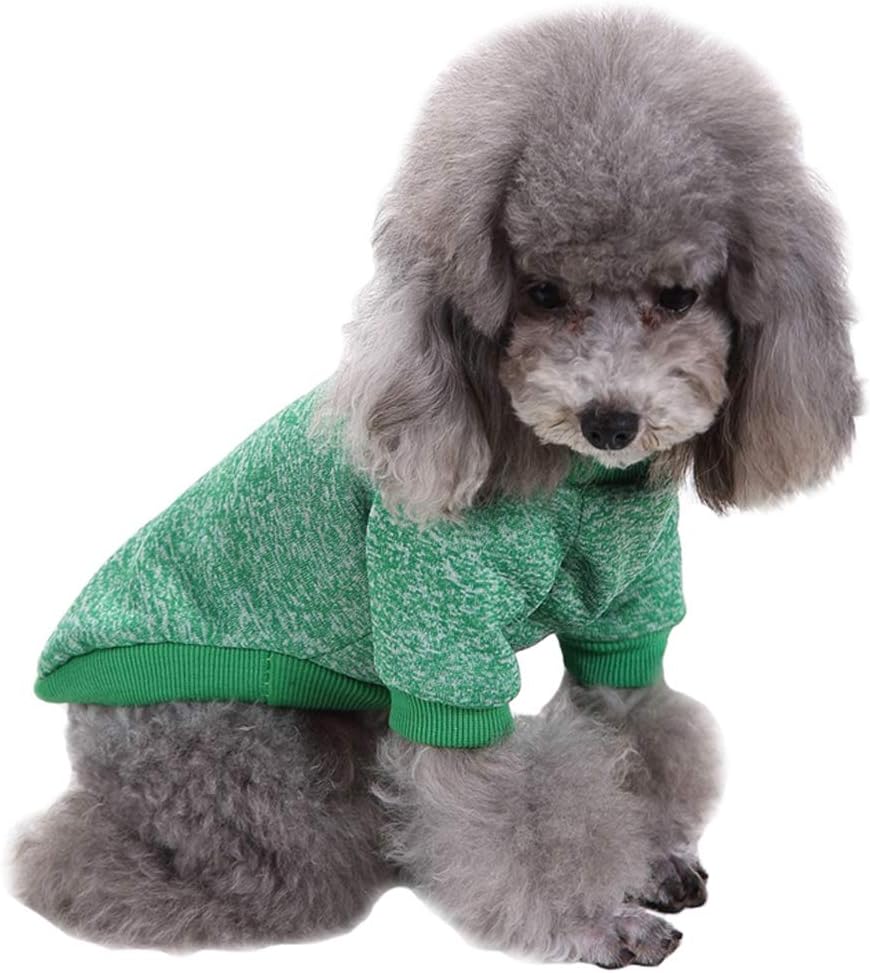 Jecikelon Dog Clothes Dogs Sweater Soft Puppies Clothing Winter Puppy Sweaters Warm Outfit for Dogs Small XXS XS Cat Apparel (Green, XL)