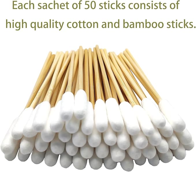 Long Cotton Swabs for Dog Ear Cleaning, 200pcs, 4.7 Inch Biodegradable Cotton Tips, Ideal for Ear Care & Wound Treatment, Portable Size, Eco-Friendly