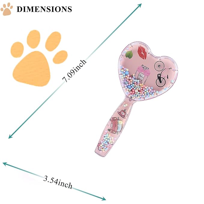 Small Dog Brush, Soft Dog Grooming Brush for Shih Tzus, Yorkies, Maltipoos, Maltese, Love Shape Puppy Massaging Pet Hair Brush, Cat Brush, for Small Dogs Cats of All Hair Types (Rose Pink)