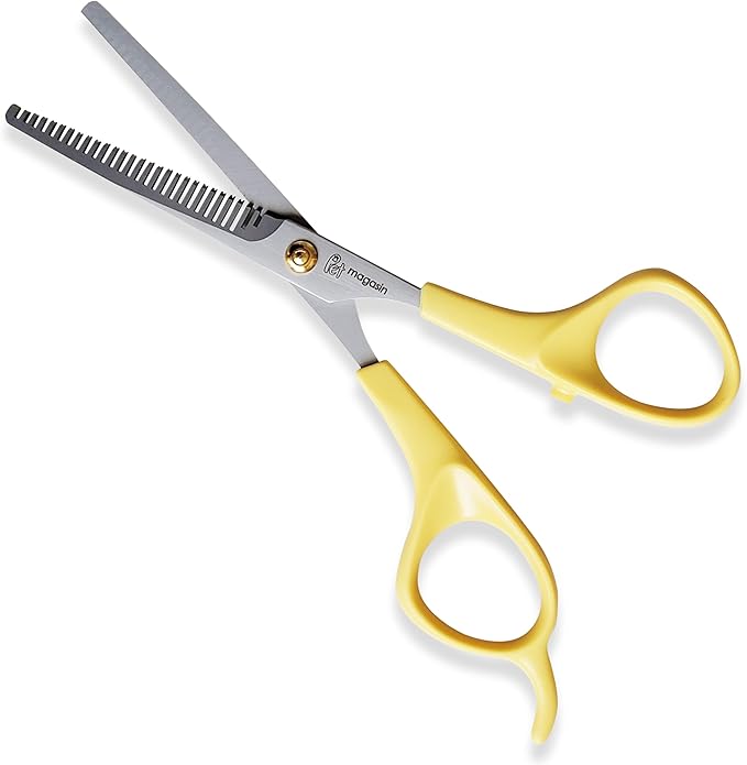 PET MAGASIN Dog Grooming Scissors Straight Thinning Yellow Stainless Steel Professional Grooming Shears for Dogs and Pets