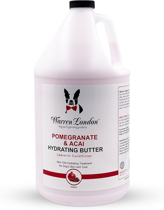 Warren London - Hydrating Butter and Leave-in Conditioner for Dogs Skin and Coat - Pomegranate & Acai - 1gal