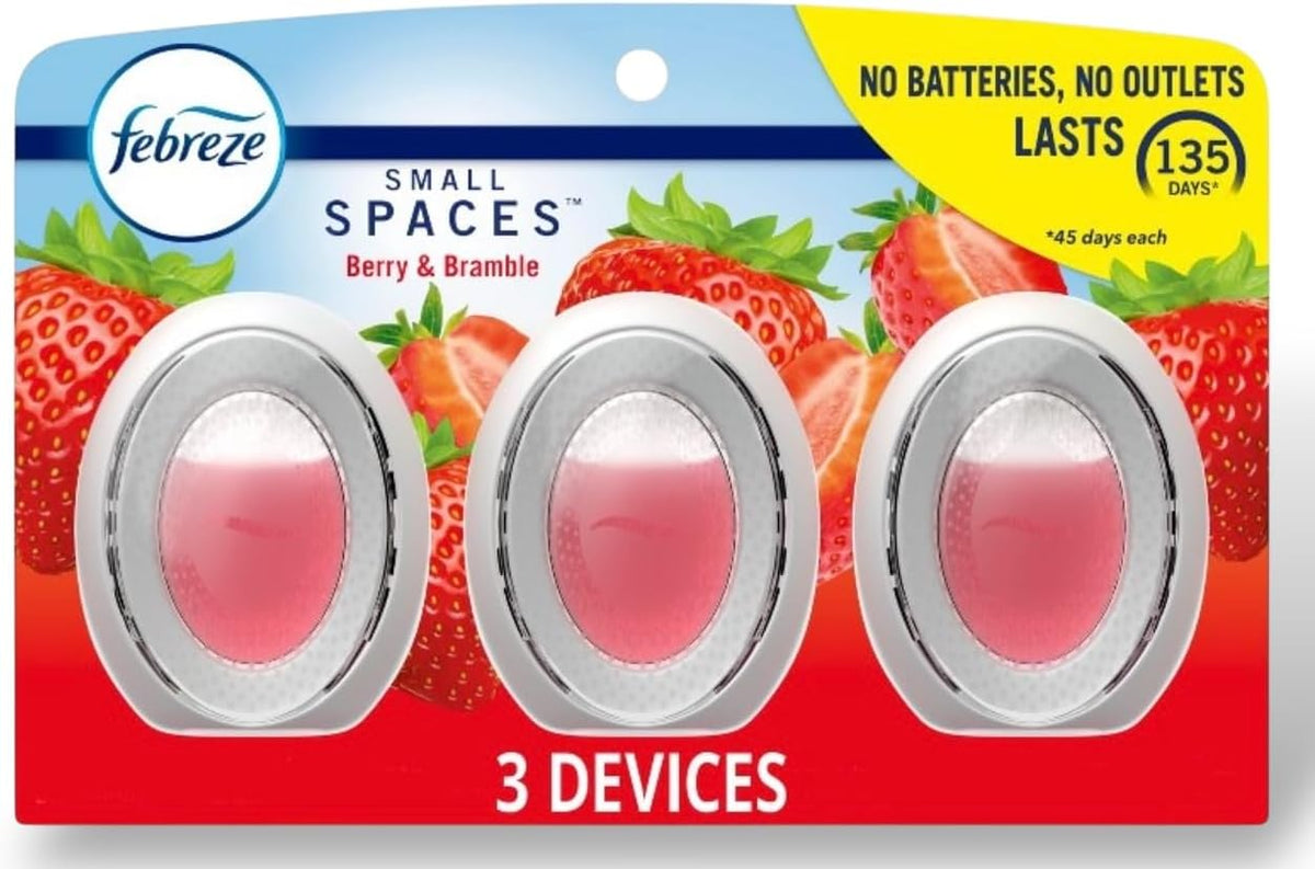 Febreze Small Spaces Air Freshener Berry & Bramble, .25 fl. oz., Pack of 4