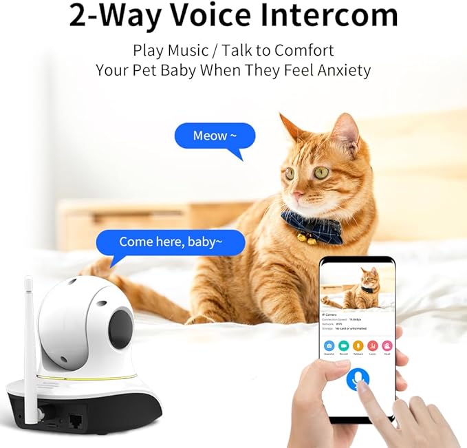 VSTARCAM Pet Camera with Laser, 3MP 2.4GHz WiFi Interactive Dog & Cat Laser Toy with Night Vision, Motion Detection Alerts, APP Remote Control Indoor Security Camera for Pet Monitoring