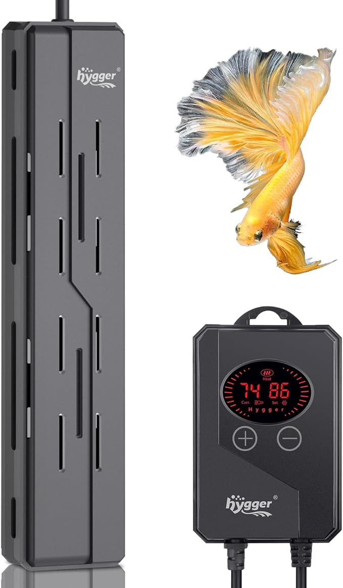 hygger Aquarium Heater 300W,Fish Tank Heater with Digital LED Controller,Overheating & Auto Shut Off Protection,Memory Function,Submersible Fish Heater for Saltwater & Freshwater Fish Tank 25-80Gallon