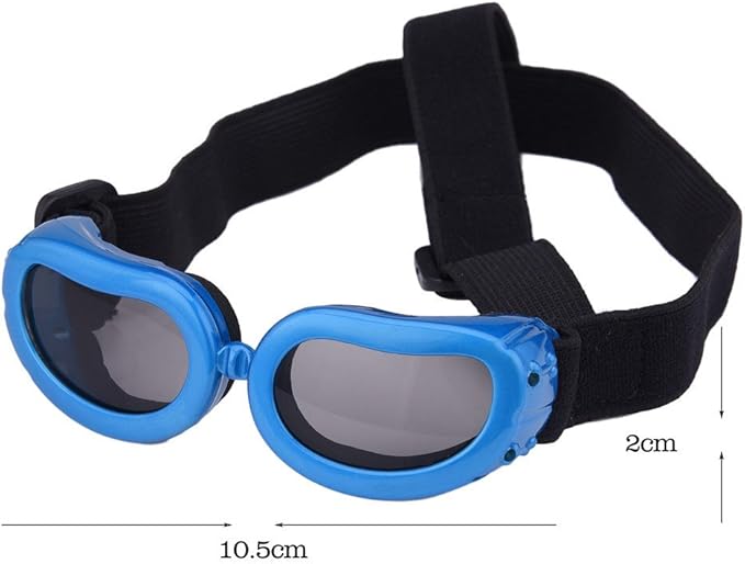 Outdoor Dog Sunglasses Anti-UV Eye Protection Goggles Waterproof Windproof Anti-Fog for Small Pet Puppy Cat (Blue)