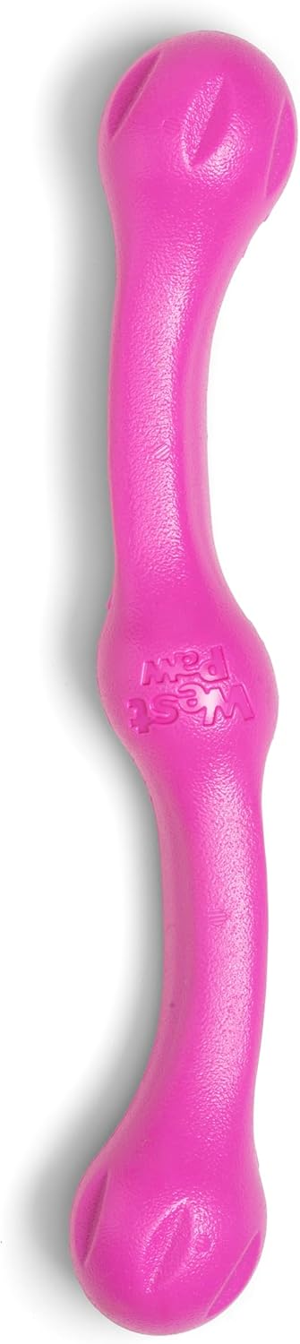 WEST PAW Zogoflex Echo Zwig Squeezy Dog Fetching Stick – Bouncy, Hollow, Squishy Interactive Toy for Puppies, Large Dogs – Floatable Stick, Lightweight Chewy Toy for Catch/Fetch – 13.75”, Hot Pink