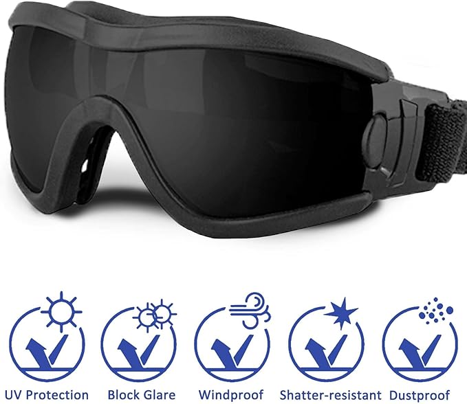 Medium Dog Sunglasses with Adjustable Strap UV Protection, Winproof Puppy Sunglasses, Suitable for Dogs Eyes Protection，Soft Dog Goggles