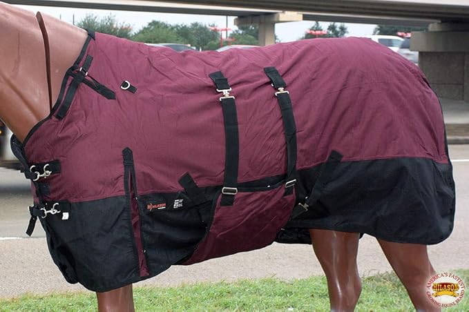 HILASON 1200D Winter Waterproof Poly Horse Blanket Belly Wrap | Turnout Blankets for Horses