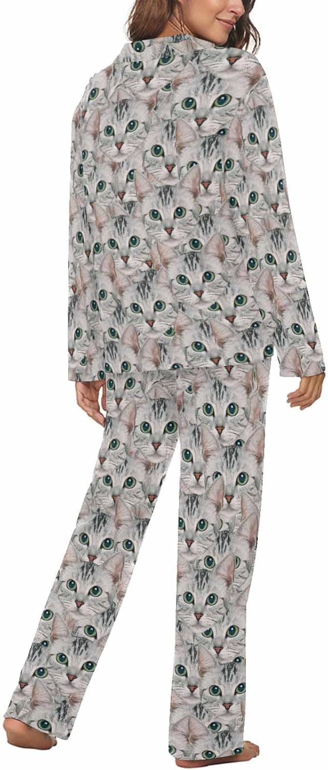 MyPupSocks Custom Face Pajamas for Women Set, Personalized Photo Long Sleepwear XS-XXL