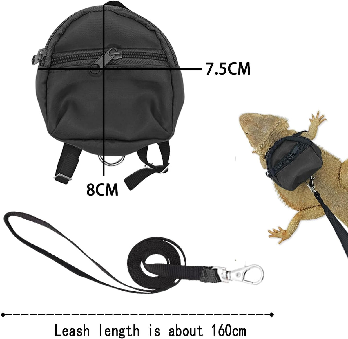 Bearded Dragon Backpack Carrier,Reptile Portable Backpack Carrier with Small Backpack Harness Leash Set,Space Capsule Clear Bubble Window Travel Backpack for Lizard Travel,Guinea Pig,Rabbit
