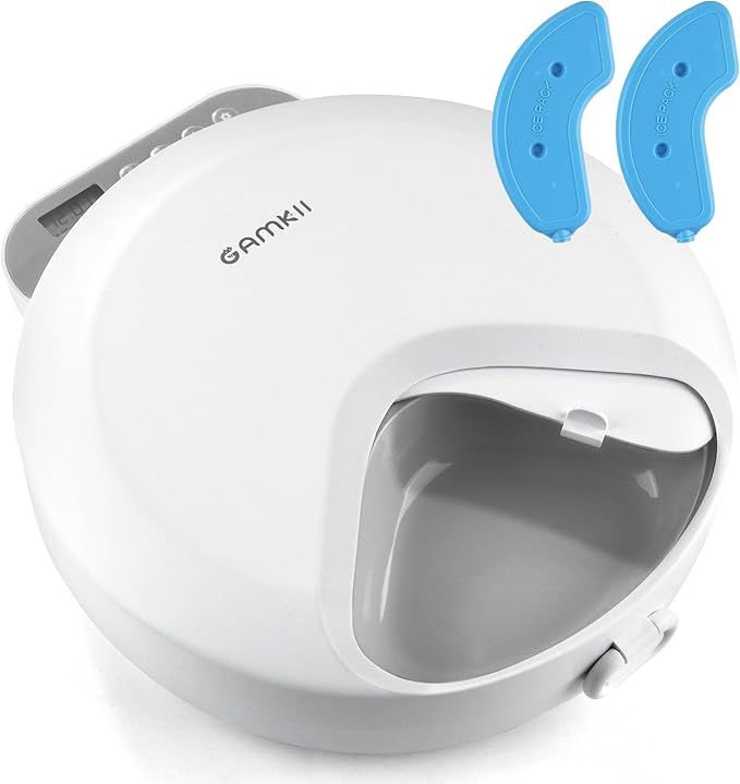 Automatic Cat Feeder Wet Food, Battery Operated Auto Wet/Dry Food Feeder with 2 Ice Packs, Cordless Programmable Timer Pet Auto Dispenser for Cat and Small & Medium Dog (4-Meals & Battery Included)
