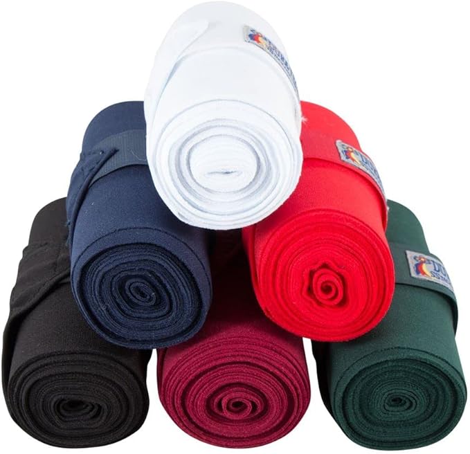 Dura-Tech Standing Wraps for Horses | Color Black | Optimal Comfort & Support | Ideal for Post-Exercise & Trailering | Right Tension Application | Secure Closure