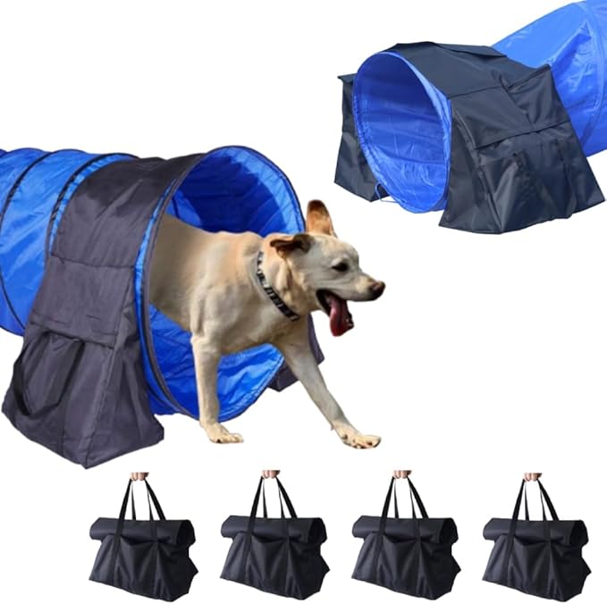 Japard Dog Agility Equipment, Tunnel Sandbags 4 Pack, Holding Bags Only, Training Tool Equipment, Outdoor Indoor
