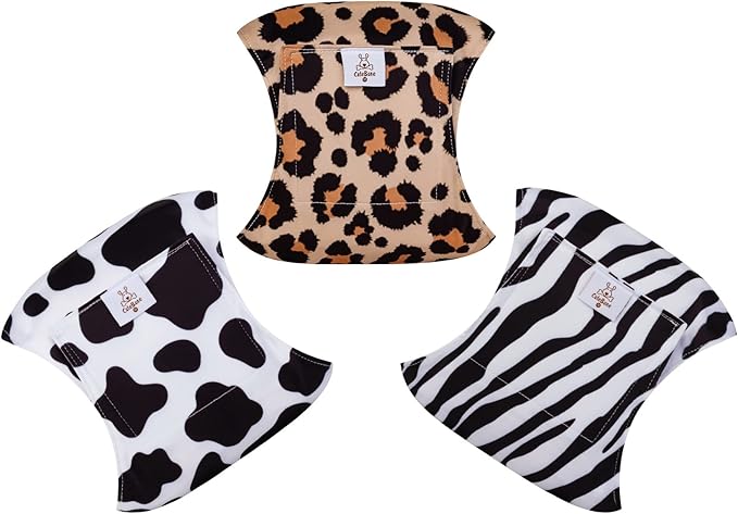 CuteBone Dog Diapers Male Washable Belly Band for Male Dogs Wraps 3pcs a Pack DM39M