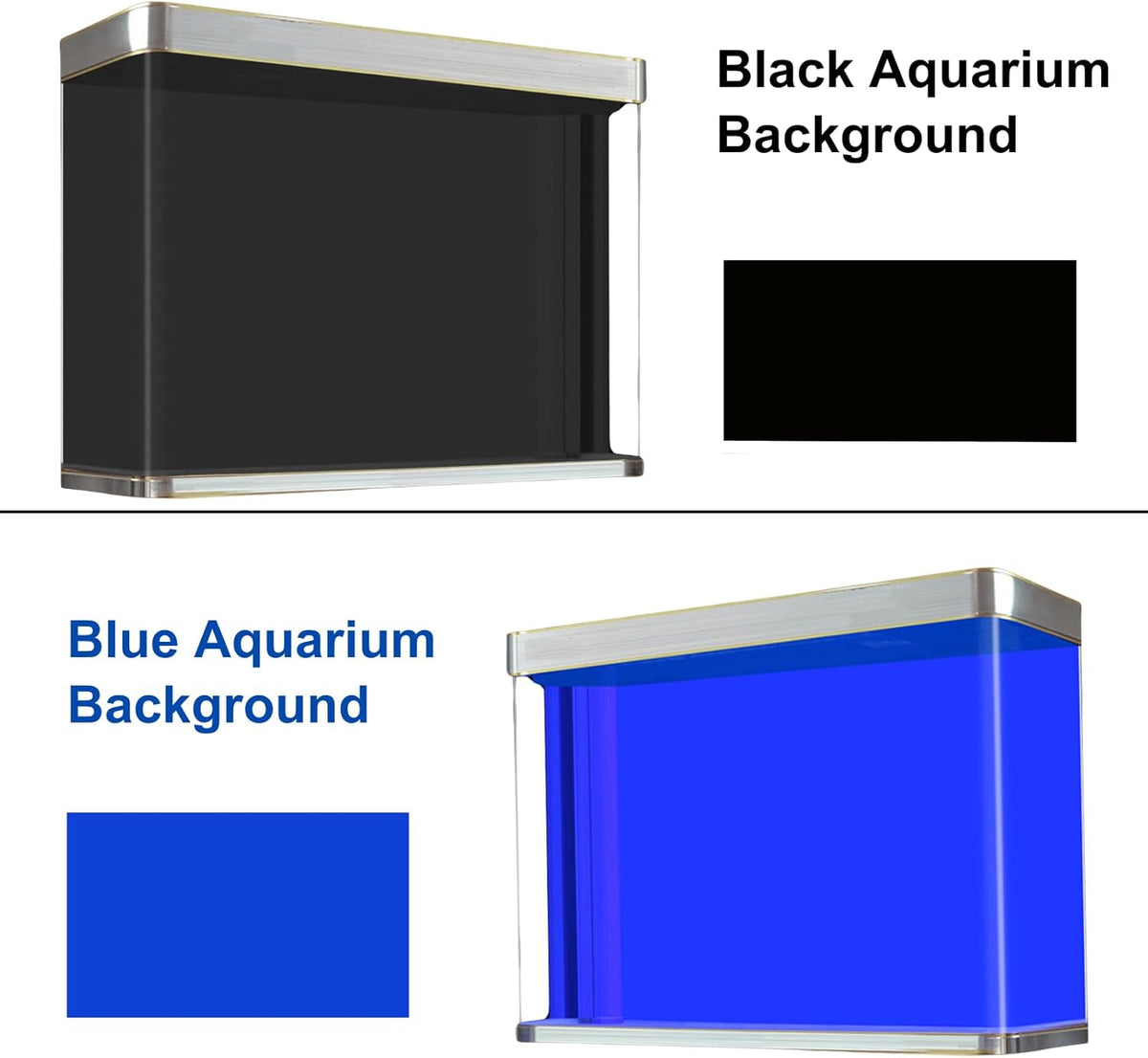 ELEBOX Aquarium Background Blue Black Fish Tank Background Picture 2 Sides Fish Backdrop for Aquarium Wallpaper 20" x 48"