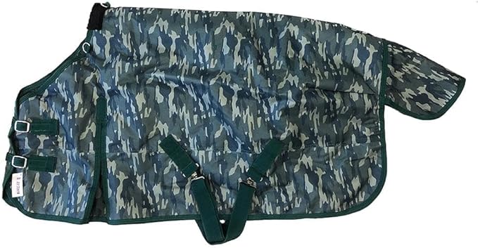 AJ Tack 1200D Waterproof Winter Pony Blanket - 300g Heavyweight Turnout with Fleece Collar, Shoulder Gussets & Tail Flap - Black 50"