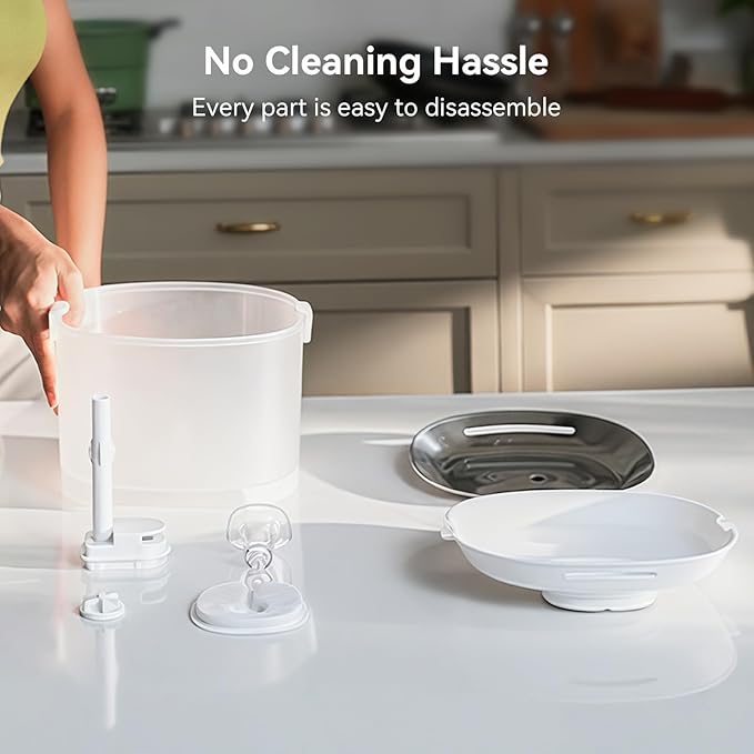 Cheerble Pumpless Cat Water Elfin Fountain, Wireless Pet Fountain Battery Operated, 2L/67oz E1+ Automatic Water Dispenser Cats & Dogs MagDrive™ Technology Stainless Steel Tray, No Cleaning Hassle