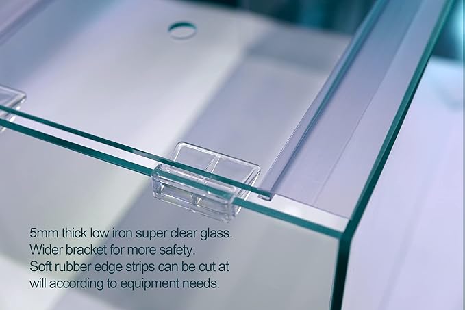 Ultra Clear Rimless Aquarium Tank 6-60 gallons Low Iron Glass (4.6Gal - Top Glass Canopy)