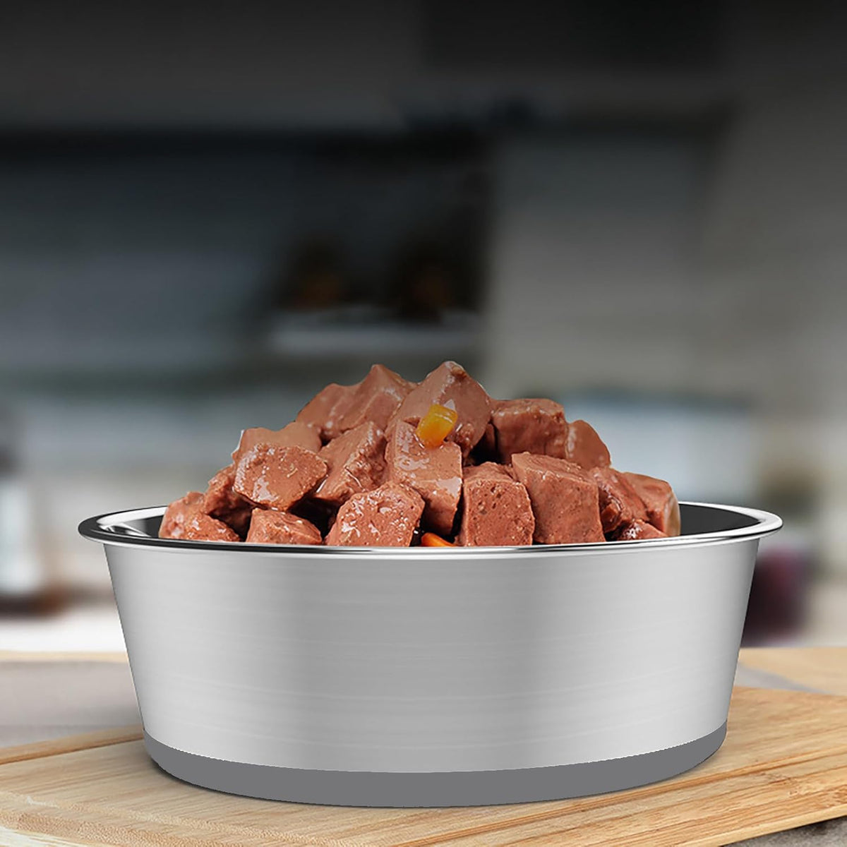 YINGFAN Stainless Steel Dog Bowls, 2 Pack Metal Dog Bowls with Non-Slip Rubber Base, Durable Food and Water Bowl for Small, Medium Dogs, Holds 3 Cups, BPA-Free, Dishwasher Safe (Gray)