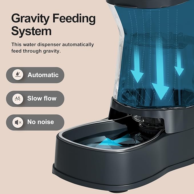 Gardner Pet Automatic Dog Water Dispenser Gravity Stainless Steel Waterer & Food Feeder Set, 100% BPA Free Large Capacity Feeding Bowls for Medium & Large-Sized Dogs Cats Other Pets -(1 Gallon x2)