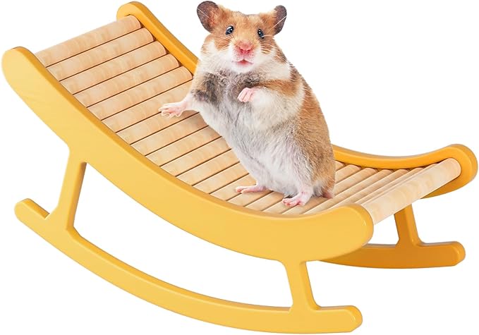Hamster Climbing Toys - Wooden Ladder for Hmaster Bridge Guinea Pig Enrichment Toy Interactive Hamster Cage Accessories for Chinchilla, Rat, Gerbils, Mice and Small Animals