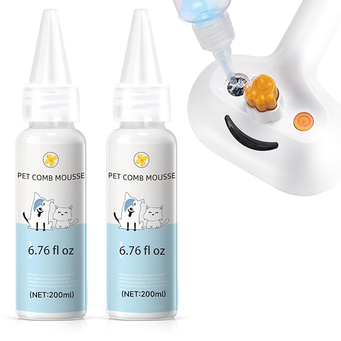 Pet Steam Brush Spray Refill for Dogs & Cats – Concentrated Waterless Shampoo, 3-in-1 Grooming Spray Comb Mist, 2*Shampoo(Steam Brush not Included)