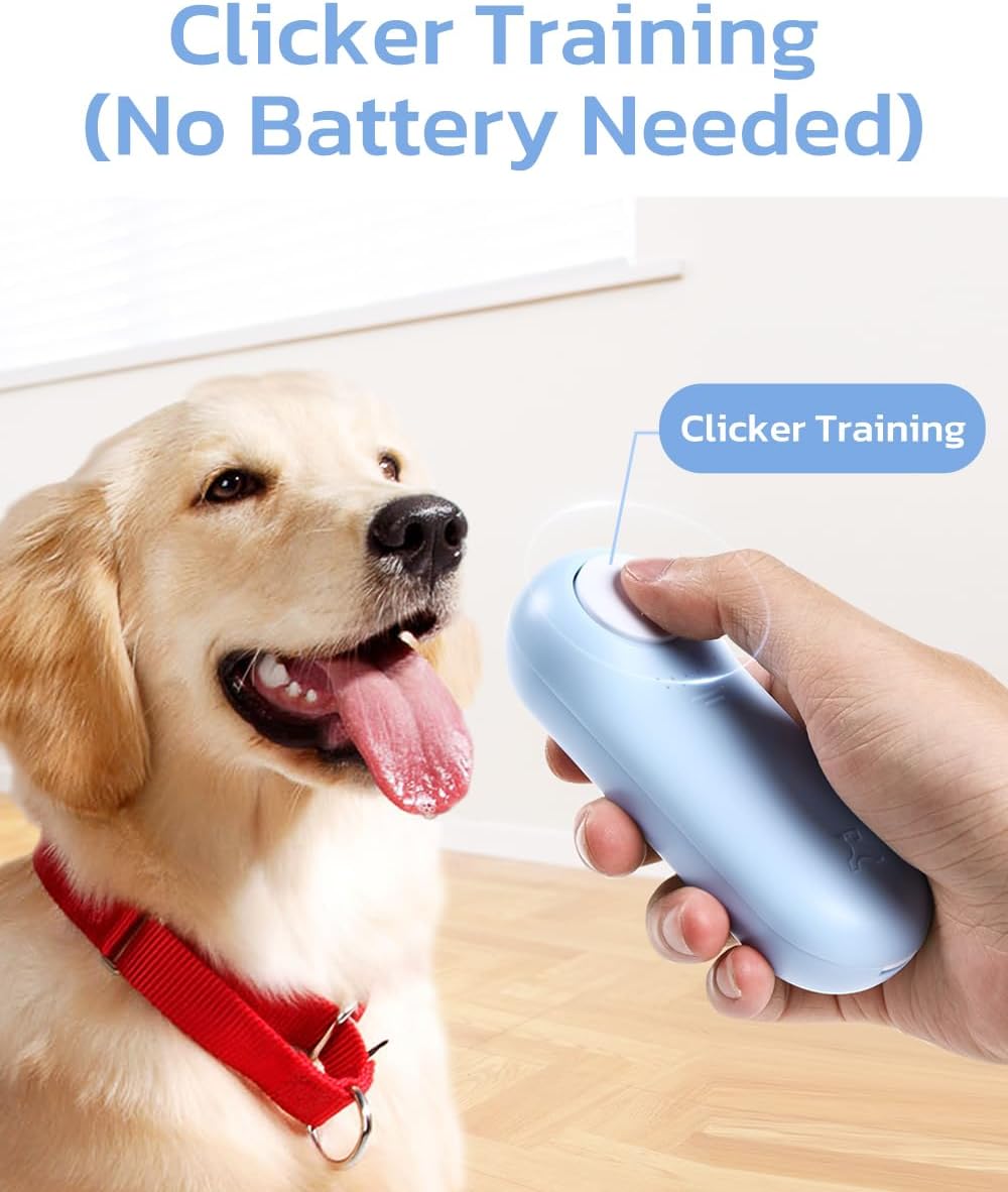 Clink Design Clicker Dog Trainer & Dog Treat Pouch Alternative, Puppy Essentials Dual Use 2 in 1 Dog Clicker for Training - Durable, Light (2.36 oz), Easy to Clean & Handle, Innovative Design, Blue