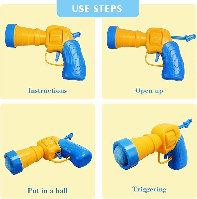 Mewlmart Interactive Cat Toys Cat Ball Launchers Enrichment Toys Pom Pom Balls50 Balls 1.2IN