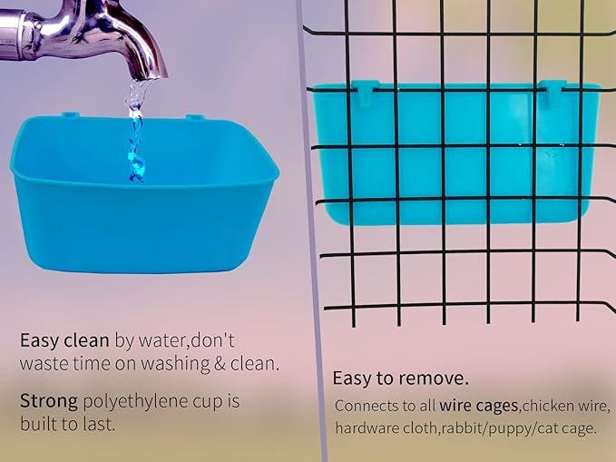 26 Pack Chicken Feeder Cups Rabbit Feeders for Cages 21 oz Waterer Cat Guinea Pig Treats Food Bowl Hanging Feeding Coop Dish Puppy Watering Container Drinker Pigeon Bird Bath