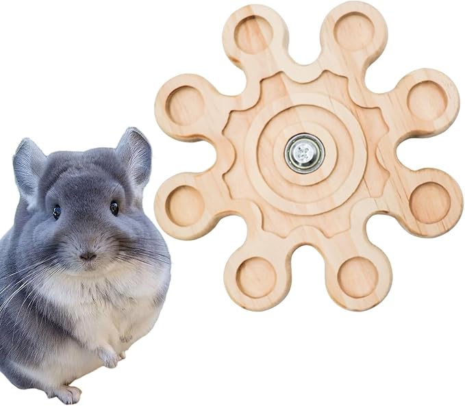 Chinchilla Cage Accessories, Wooden Rotating Chew Toys for Teeth, Rat Chew Toys, Interactive Enrichment Toys for Hamster, Rat, Small Pet