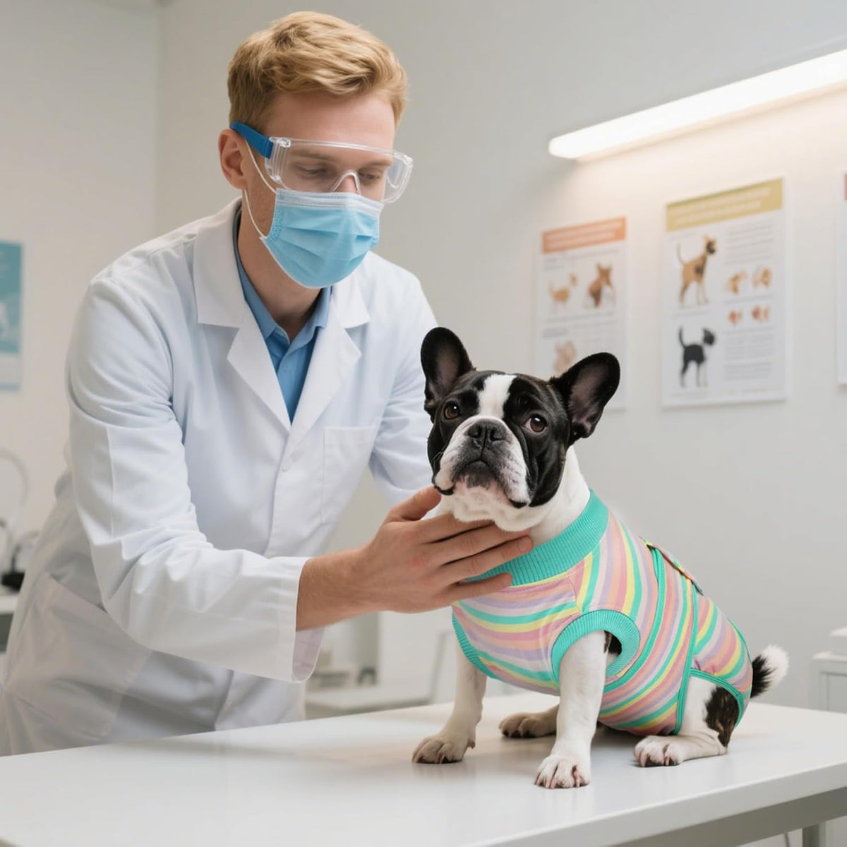 Kuoser Recovery Suit for Dogs Cats After Surgery, Professional Pet Recovery Shirt Dog Abdominal Wounds Bandages, Substitute E-Collar & Cone,Prevent Licking Dog Onesies Pet Surgery Recovery Suit