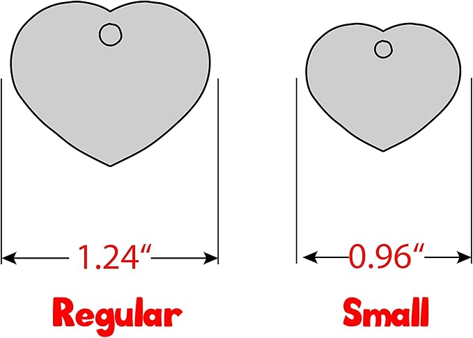 Personalized Dog Tag with 5 Lines of Custom Deep Engraved Durable Stainless Steel Pet ID Name Tag Designer Small Size Heart