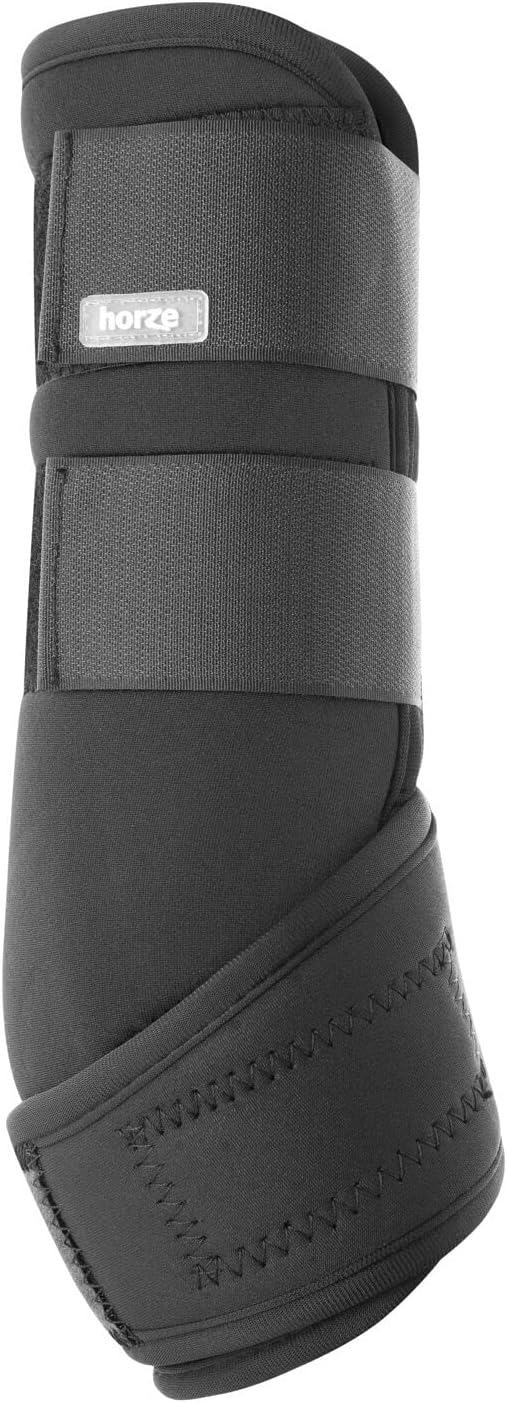 HORZE Brushing Splint Boots for Horses (Pair) - Durable Neoprene, Secure Closure, Lightweight - Black - M