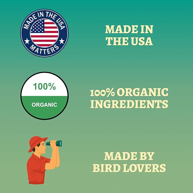 100% Organic Parakeet Food – Premium Bird Seed Mix with Oat Groats, Buckwheat, Amaranth, Super Veggies & Seeds – Reusable Tin + Stainless-Steel Scooper – Made in USA, Human Grade Ingredients (2lb)