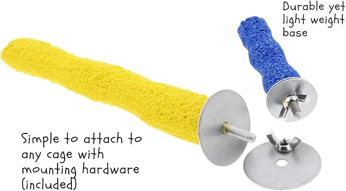 Sweet Feet and Beak Comfort Grip Safety Perch for Bird Cages - Pedicure Perch for Birds to Keep Nails and Beaks in Top Condition - Safe Easy to Install Bird Cage Accessories - X-Small 4.5"