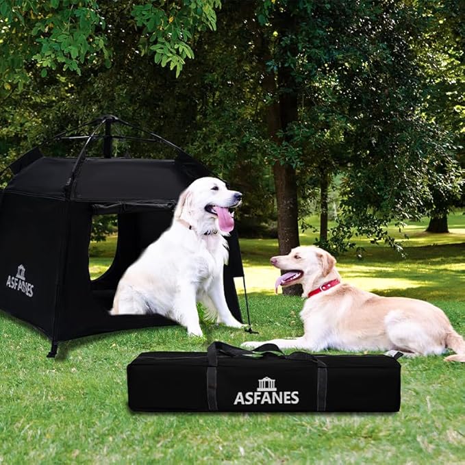 Outdoor Waterproof Pet Automatic Camping Tent, Pop up Cave Bed for Indoor Cats and Small Dogs, Portable Cat House Dog House, Black.