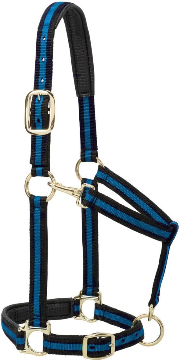 Weaver Equine Nylon Horse Halter, Triple-Ply Cheek Design, Original Non Adjustable Halters for Horses, Equine Tack,Average Size, Black