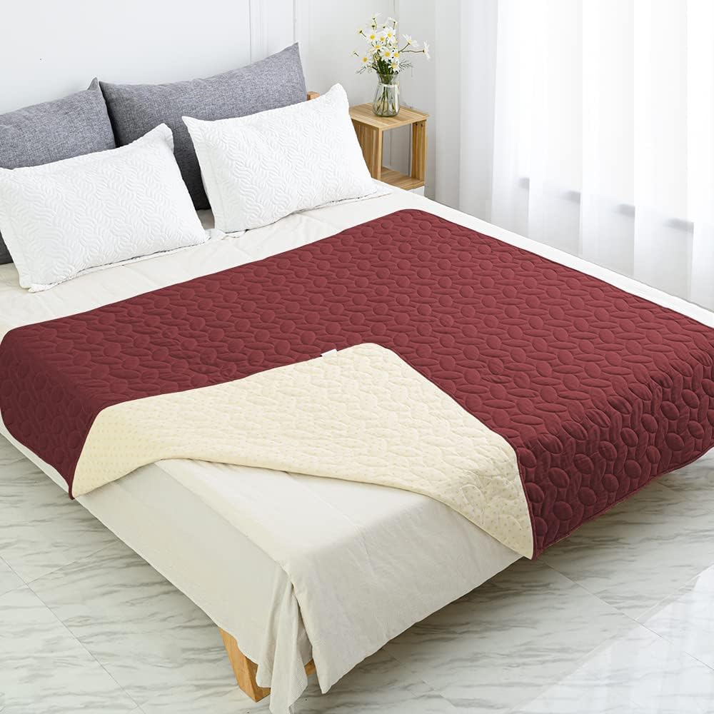 Ameritex Pet Bed Cover Dog Bed Blanket for Sofa and Furniture Waterproof New Pattern Design (52x82 Inch, Burgundy)