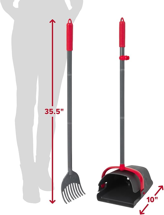 Arm & Hammer Pooper Scooper for Extra Large Dogs Heavy Duty, Outside Yard Dog Poop Scoop Pet Waste Clean Up with Bag Attachment - 2 Waste Bags Included