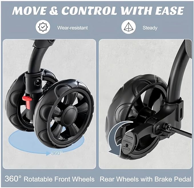 Pet Stroller with 2 Detachable Carriers, Foldable, Spacious Interior, Large Capacity, Durable Construction