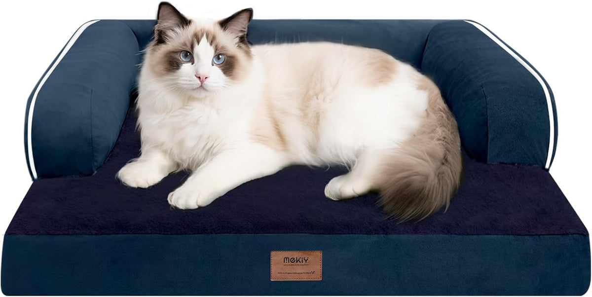 Small Dog Bed and Cat Sofa Waterproof Orthopedic Dog Beds for Small Dogs Cat Bed Comfy Pet Couch Sofa Beds with Washable Removable Cover & Non-Slip Bottom