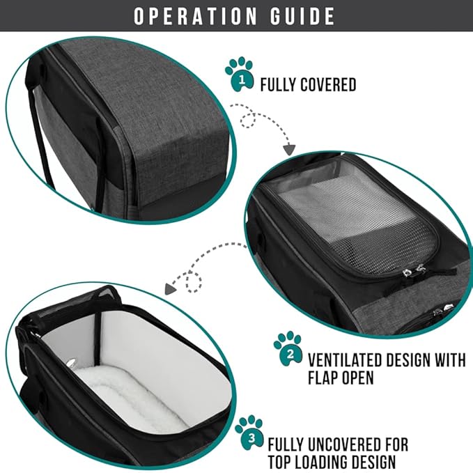 PetAmi Dog Purse Carrier for Small Dogs, Airline Approved Soft Sided Pet Carrier with Pockets, Ventilated Dog Carrying Bag for Puppy Cat, Dog Travel Supplies Bag, Sherpa Bed, Max 12 lbs, Dark Gray