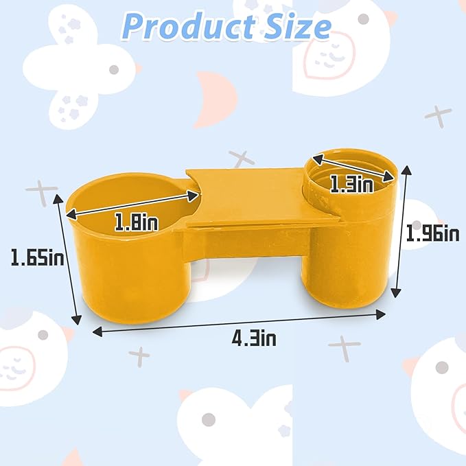 kathson 20 Pcs Bird Drinker Feeder Plastic Soda Pop Water Bottle Cup Ideal for Chicken Pigeons Birds Feeder Trough Animal Feeding Accessories(Yellow)