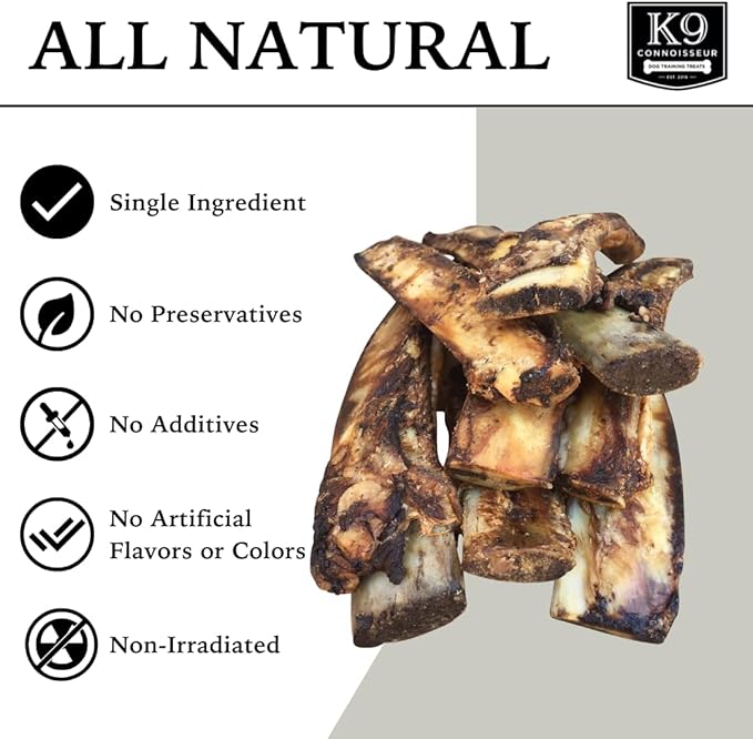 K9 Connoisseur Beef Marrow Rib Dog Bones Long Lasting 8 to 10 Inch Long - USA Made Single Ingredient for Medium Dogs Upto 50 Pounds - 16 Pack